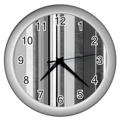 Shades Of Grey Wood And Metal Wall Clock (silver) by FunnyCow