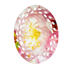 Pink Flowering Almond Flowers Oval Filigree Ornament (two Sides) by FunnyCow