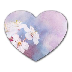 Pink Mist Of Sakura Heart Mousepads by FunnyCow