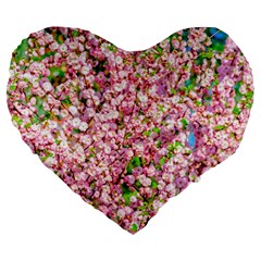 Almond Tree In Bloom Large 19  Premium Flano Heart Shape Cushions by FunnyCow