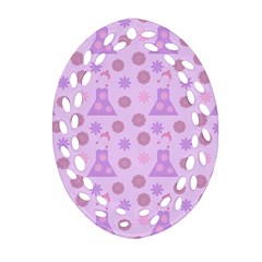 Violet Pink Flower Dress Oval Filigree Ornament (two Sides) by snowwhitegirl