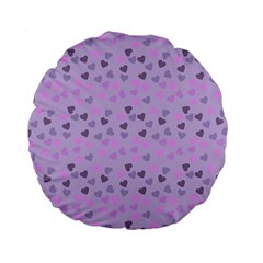 Heart Drops Violet Standard 15  Premium Round Cushions by snowwhitegirl