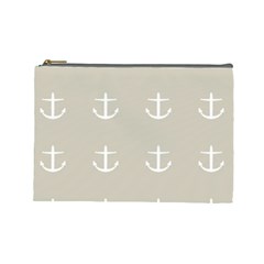 Lt Grey Anchors Cosmetic Bag (large) by snowwhitegirl