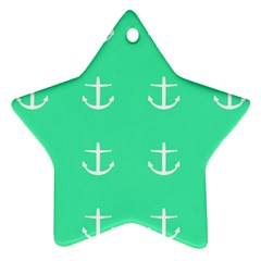Seafoam Anchors Ornament (star) by snowwhitegirl