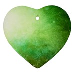 Galaxy Green Heart Ornament (Two Sides)