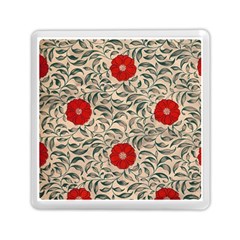Papanese Floral Red Memory Card Reader (square) by snowwhitegirl