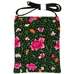 Pink Japan Floral Shoulder Sling Bags by snowwhitegirl