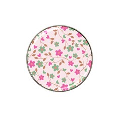 Pink Vintage Flowers Hat Clip Ball Marker by snowwhitegirl