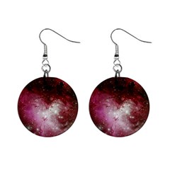 Nebula Red Mini Button Earrings by snowwhitegirl