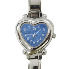 Blue Denim Heart Italian Charm Watch by snowwhitegirl