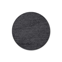 Black Denim Rubber Coaster (round)  by snowwhitegirl
