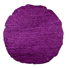 Purple Denim Large 18  Premium Flano Round Cushions by snowwhitegirl