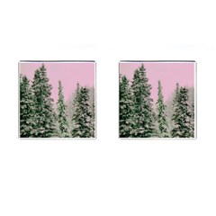 Winter Trees Pink Cufflinks (square) by snowwhitegirl