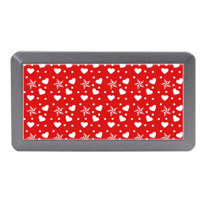 Hearts And Star Dot Red Memory Card Reader (Mini)