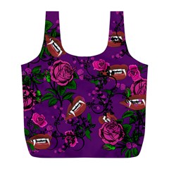 Purple  Rose Vampire Full Print Recycle Bag (l) by snowwhitegirl