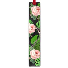 Flamingo Floral Black Large Book Marks by snowwhitegirl