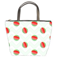 Watermelon Chevron Green Bucket Bag by snowwhitegirl