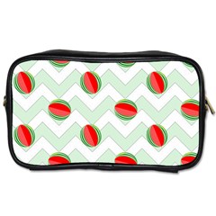 Watermelon Chevron Green Toiletries Bag (one Side) by snowwhitegirl