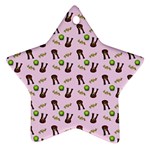 School Girl Pattern Pink Star Ornament (Two Sides)