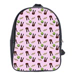 School Girl Pattern Pink School Bag (XL)