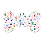 Colorful Abstract Symbols Dog Tag Bone (One Side)