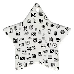 Black Abstract Symbols Ornament (star) by FunnyCow