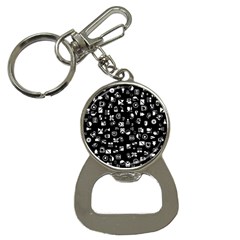 White On Black Abstract Symbols Bottle Opener Key Chains by FunnyCow