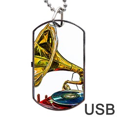 Vintage Gramophone Dog Tag Usb Flash (two Sides) by FunnyCow
