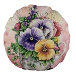 Lowers Pansy Large 18  Premium Flano Round Cushions Front