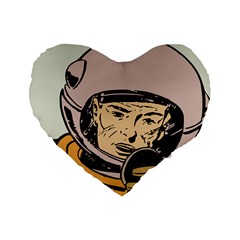 Astronaut Retro Standard 16  Premium Flano Heart Shape Cushions by vintage2030