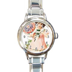 Girl 1731727 1920 Round Italian Charm Watch by vintage2030