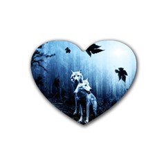 Wolfs Heart Coaster (4 Pack)  by Valentinaart