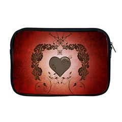 Wonderful Heart With Decorative Elements Apple Macbook Pro 17  Zipper Case by FantasyWorld7
