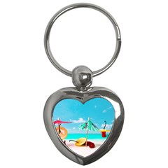 Red Chili Peppers On The Beach Key Chains (heart)  by FunnyCow
