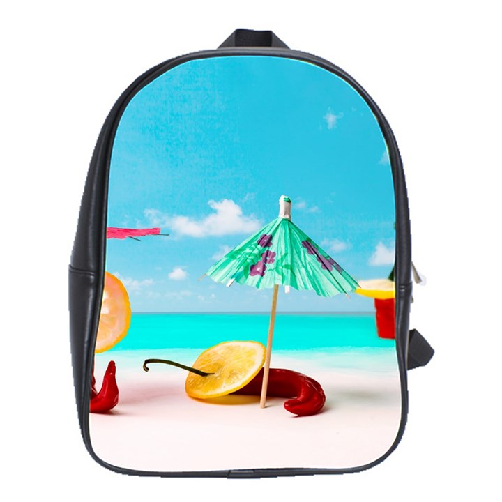 Red Chili Peppers On The Beach School Bag (Large)
