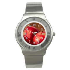 Three Red Apples Stainless Steel Watch by FunnyCow