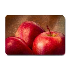 Three Red Apples Small Doormat  by FunnyCow