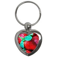Red Strawberries Key Chains (heart)  by FunnyCow