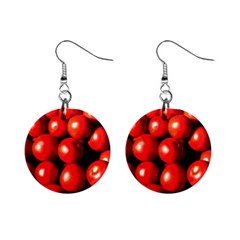 Pile Of Red Tomatoes Mini Button Earrings by FunnyCow