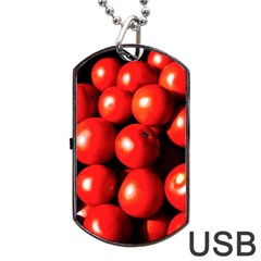Pile Of Red Tomatoes Dog Tag Usb Flash (two Sides) by FunnyCow