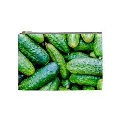 Pile Of Green Cucumbers Cosmetic Bag (medium) by FunnyCow