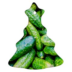 Pile Of Green Cucumbers Christmas Tree Ornament (two Sides) by FunnyCow