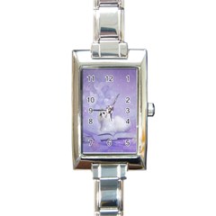 Cute Little Maltese, Soft Colors Rectangle Italian Charm Watch by FantasyWorld7