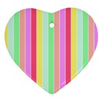 Pastel Rainbow Sorbet Deck Chair Stripes Ornament (Heart)