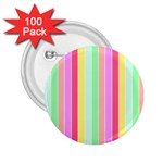 Pastel Rainbow Sorbet Deck Chair Stripes 2.25  Buttons (100 pack) 