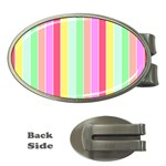 Pastel Rainbow Sorbet Deck Chair Stripes Money Clips (Oval) 