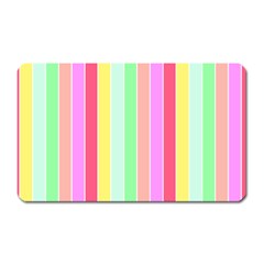Pastel Rainbow Sorbet Deck Chair Stripes Magnet (rectangular)