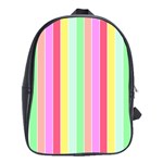 Pastel Rainbow Sorbet Deck Chair Stripes School Bag (Large)