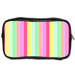 Pastel Rainbow Sorbet Deck Chair Stripes Toiletries Bag (one Side)