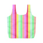 Pastel Rainbow Sorbet Deck Chair Stripes Full Print Recycle Bag (M)